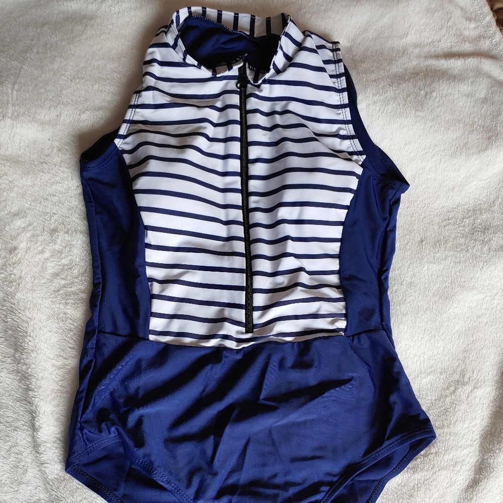 Navy Blue One Piece Swim suit Size Small